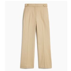 J. Crew Factory -1183 NWT Gold Button Wide Leg Trousers Khaki‎ Tan CB415 Size 14